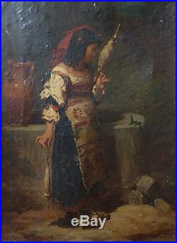 Jeune fille italienne Peinture de Pierre De Coninck (1828-1910)