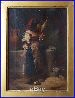 Jeune fille italienne Peinture de Pierre De Coninck (1828-1910)