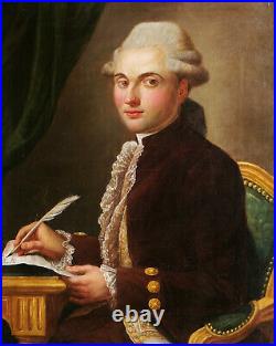 Joseph Antoine BATANCHON tableau portrait homme musicien BORDEAUX 18ème siècle