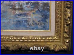 Joseph Raumann (1908-1999) Huile sur toile Sortie du Port du HAVRE