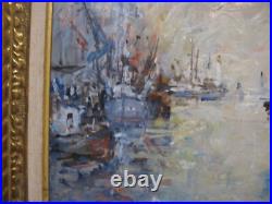 Joseph Raumann (1908-1999) Huile sur toile Sortie du Port du HAVRE