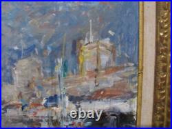 Joseph Raumann (1908-1999) Huile sur toile Sortie du Port du HAVRE