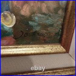 Jouhaux Confidences autour d'une tasse de thé huile sur toile 30x39cm