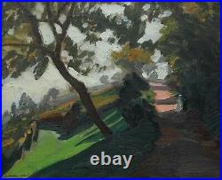 Jules Flandrin (1871-1947) Parc personnages, isère, dauphiné, lyon, jardin, promenade