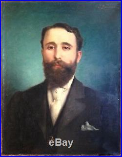 Jules Frédéric BALLAVOINE (1855-1901) Portrait Homme Notable Huile signée