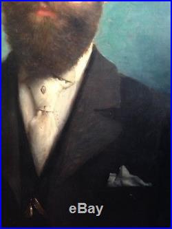 Jules Frédéric BALLAVOINE (1855-1901) Portrait Homme Notable Huile signée