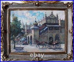Juliusz SLABIAK (1917-1973) La Halle aux Draps de Cracovie Pologne