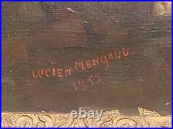 LUCIEN MENGAUD Paysage Campagnard Animé. Peinture huile sur toile signé. 1853 LUCIEN MENGAUD Paysage Campagnard Animé. Peinture huile sur toile signé. 1853