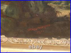 LUCIEN MENGAUD Paysage Campagnard Animé. Peinture huile sur toile signé. 1853 LUCIEN MENGAUD Paysage Campagnard Animé. Peinture huile sur toile signé. 1853