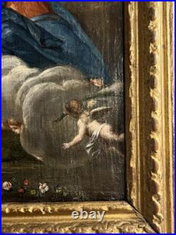 L'Assomption de la Vierge, Peinture Huile sur toile ancienne XVIIIe Siècle 18e