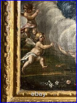 L'Assomption de la Vierge, Peinture Huile sur toile ancienne XVIIIe Siècle 18e