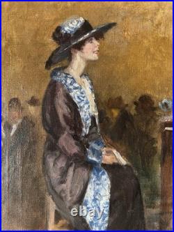 L'élégante au bar du bistrot parisien Alfred Louis Andrieux Huile sur toile