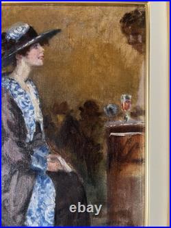 L'élégante au bar du bistrot parisien Alfred Louis Andrieux Huile sur toile