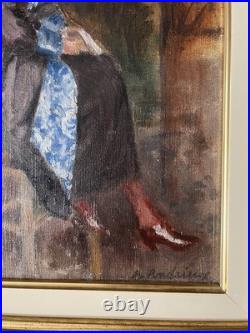 L'élégante au bar du bistrot parisien Alfred Louis Andrieux Huile sur toile