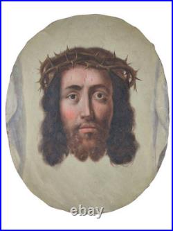 La Face Du Christ Sur Le Voile De Sainte Véronique Huile Sur Toile XIX SIÈCLE