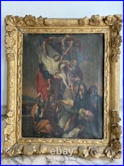 La descente de croix huile sur toile XVIII° siècle