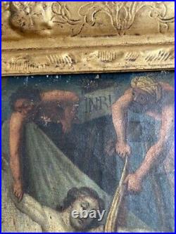 La descente de croix huile sur toile XVIII° siècle
