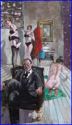 La toilette huile sur toile signée Benoît Cousin 150 Cm X 90 Cm