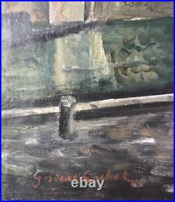 Landscape Scenariy Paris Bridge, Artist Gérard Cochet Antique Oil Canv painting