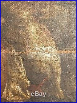Léda et le cygne école du XVIIIe siècle anonyme HST d'après Léonard de Vinci