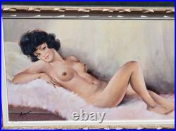 Lempereur. Pin-up art. Peinture huile sur toile signé Lempereur. Pin-up art. Peinture huile sur toile signé