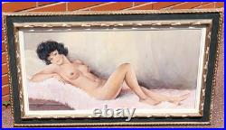 Lempereur. Pin-up art. Peinture huile sur toile signé Lempereur. Pin-up art. Peinture huile sur toile signé