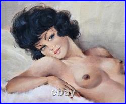 Lempereur. Pin-up art. Peinture huile sur toile signé Lempereur. Pin-up art. Peinture huile sur toile signé