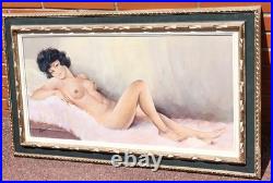 Lempereur. Pin-up art. Peinture huile sur toile signé Lempereur. Pin-up art. Peinture huile sur toile signé