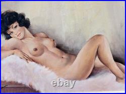 Lempereur. Pin-up art. Peinture huile sur toile signé Lempereur. Pin-up art. Peinture huile sur toile signé