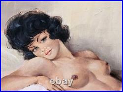 Lempereur. Pin-up art. Peinture huile sur toile signé Lempereur. Pin-up art. Peinture huile sur toile signé