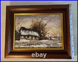 Lot de 2 tableaux à l'huile sur toile paysages ruraux signés DAVID encadrés