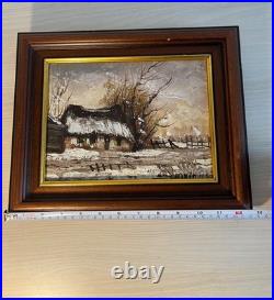 Lot de 2 tableaux à l'huile sur toile paysages ruraux signés DAVID encadrés