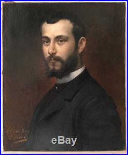 Louis Hierle (1856-1906), Portrait de M. Roux, huile sur toile, vers 1880