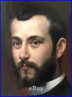 Louis Hierle (1856-1906), Portrait de M. Roux, huile sur toile, vers 1880