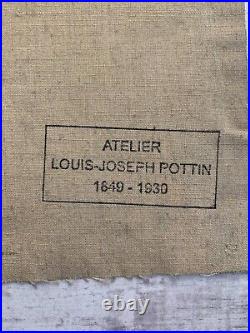 Louis Joseph POTTIN (XIX-XX) Paysage Château Médiéval Donjon Rempart Cachet