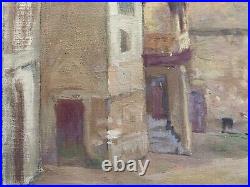 Louis Joseph POTTIN (XIX-XX) Paysage Château Médiéval Donjon Rempart Cachet