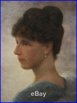 Louis Jotthier Tableau Portrait Femme Elegante Comtesse Peintre Belge Painting