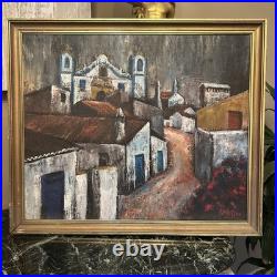 Louis Pfeiffer, Huile Sur Toile, Village Du Portugal
