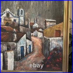 Louis Pfeiffer, Huile Sur Toile, Village Du Portugal
