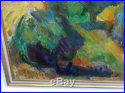 Louis TONCINI (1907-2002)paysage provençal, huile sur toile grand format de 1965