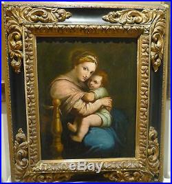 Magnifique Oeuvre Circa 1700 D´ecole Italienne La Vierge Avec L´enfant
