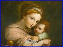 Magnifique Oeuvre Circa 1700 D´ecole Italienne La Vierge Avec L´enfant