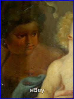 MAGNIF. TABLEAU XVIIIè VIERGE A L'ENFANT ITALIE EC. LOMBARDE HUILE/TOILE Ca 1790