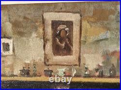 MARCEL BOUDOU. Intérieur Rustique D' Auvergne. Peinture huile sur toile signé MARCEL BOUDOU. Intérieur Rustique D' Auvergne. Peinture huile sur toile signé