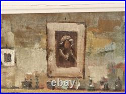 MARCEL BOUDOU. Intérieur Rustique D' Auvergne. Peinture huile sur toile signé MARCEL BOUDOU. Intérieur Rustique D' Auvergne. Peinture huile sur toile signé