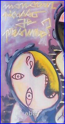 MERA, huile sur toile, street art, signé, daté 91