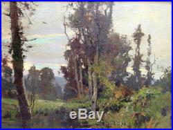 Magnifique Peinture Impressionniste, XIXème, Huile sur Toile, Signée, Encadrée