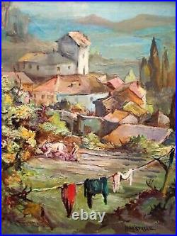 Magnifique huile par Alexis Hinsberger 1907-1996 coté paysage d'Andalousie