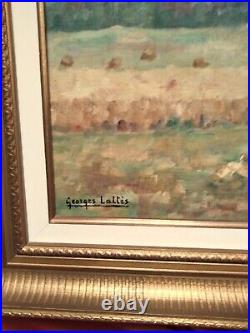 Magnifique huile post-impressionniste par Georges Lattés la fenaison