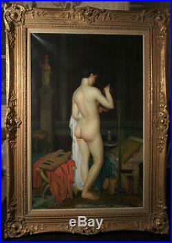 Magnifique peinture Nu Jeune Femme signé P. BAUDRY HUILE SUR TOILE